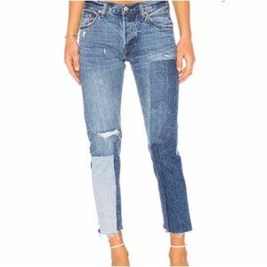 Levi's 501 Patchwork Denim with Raw Hem